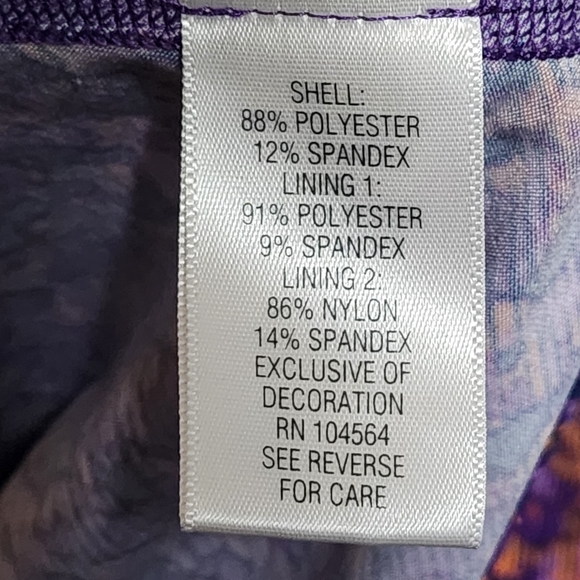 GAIAM Athletic Dress Medium Purple Strappy Abstract Print Built In Bra Sporty - Picture 9 of 11